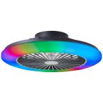 Brilliant Salerno Ventilator Plastik Metall Schwarz 36W 4700lm - 830-865 CCT+RGB | 485mm - Fernsteuerung Dimmbar