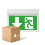 Mehrfachpackung 4x Noxion LED Notausgangsleuchte | Wand/Deckenmontage | 3.5W | 3H incl. 4 directions of PVC