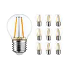 Mehrfachpackung 10x Noxion Lucent LED E27 Kugel Fadenlampe Klar 2.5W 250lm - 827 Extra Warmweiß | Ersatz Für 25W