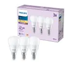 Mehrfachpackung 3x Philips Glühbirne LED E14 Birne Matt 5W 470lm - 827 Extra Warmweiß